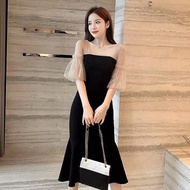 Dress Pesta Model Bodycon Wanita Cantik Scuba Premium tile Korea Style - Size S M L XL - Formal/Casu