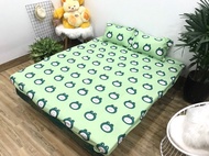 Bộ ga gối cotton poly 3 món họa tiết ếch xanh Bà Béo Kho chăn ga gối ga giường drap giường