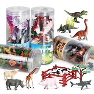 Bucket Animal Farm Poultry Model Simulation Mini Solid Dinosaur Toy Ocean Set Decoration