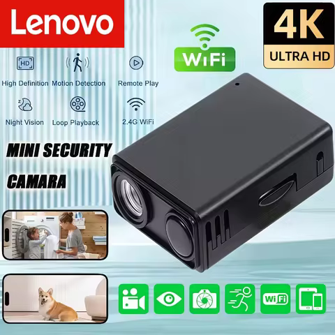Lenovo 4K Mini Security Camera WiFi Monitor WiFi Remote Motion Detecting Surveillance Security Prote