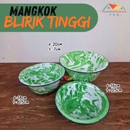 Mangkok Blirik Tinggi Seng Enamel 16cm 18cm/ Waskom Blirik Enamel / Kobokan Blirik Enamel