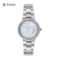 Titan Women's Silver Dial Metal Band Watch 9855SM01