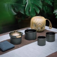 萬仟堂便攜式旅行茶具套裝陶瓷快客杯一壺二杯功夫茶具蒸蒸日上