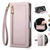 Crossbody ví có khóa kéo với đồ đựng thẻ vỏ điện thoại cho Xiaomi mi 15 Ultra mi14 bằng da nắp gập v