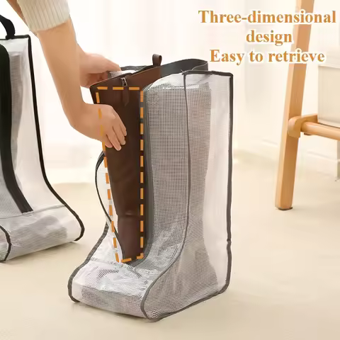 Household Transparent Short Boot Storage Bag Waterproof Dustproof Shoes Protection Bag Long Boots Po