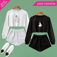 GIRLS' CROP TOP SET AGES 2-9 YEARS BIU BIU MOTIF