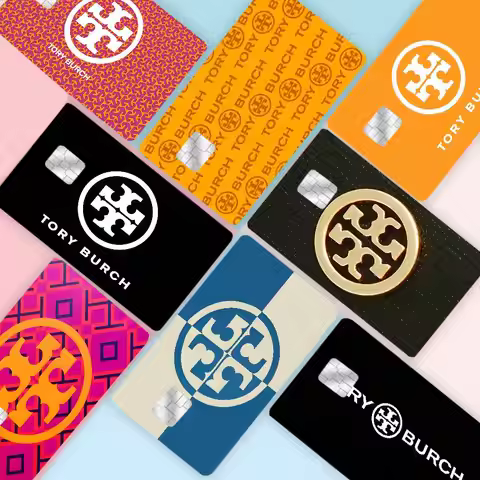 Fashion Brand T-Tory B-Burch Cartoon Credit Card Skin Stickers For Bank Card Bus Metro Card Sticker 