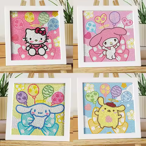 Keeppley&Sanrio Hello Kitty Crystal Diamond Decorative Painting 5D DIY Cross Embroidery Kit Birthday