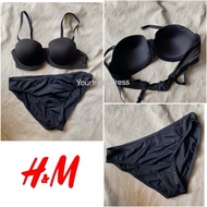 1 Set (bra+panty) Wired Bra balconette with pads Straps Branded Import Original H*N*M Jastip plain B