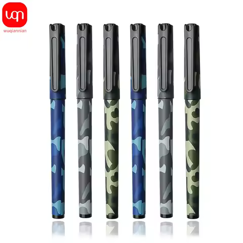3/6/12pcs Lack Gel Pen, Camouflage Design 0.5mm, Smooth Writing,Suitable For SchoolAnd Office Statio