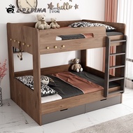 LAL Modern Double Decker Bed Frame Bunk Bed For Kids Adults Queen Bunk Bed With Drawer Mattress Set High Quality Wood Structure