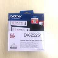 原廠正貨 DK22251 白底紅/黑打印連續標籤帶 適用於 Brother QL800 QL820NWB 標籤打印機