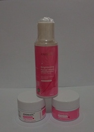 Animate Whitening Series Paket 5 in 1 (Day  | Night  | Facial Toner | Face Wash | Serum) untuk flek 