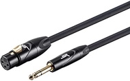 Monoprice XLR Female to 1/4-Inch TRS Male Cable - 1.5 Feet - Black, 16AWG, Gold Plated - Stage Right