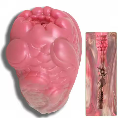 GEEBA Medical-Grade Ultra-Soft Liquid Silicone Male Masturbator Realistic Texture Pocket Pussy Men's