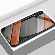 Case For Samsung A70 A70s A80 Shockproof Glass Shell Wooden Phone