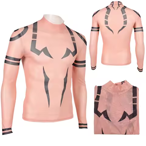 Fantasia Sukuna Ryoume Cosplay Tattoo Printed Tops Anime Jujutsu Of Kaisen Disfraz Costume Men Hallo