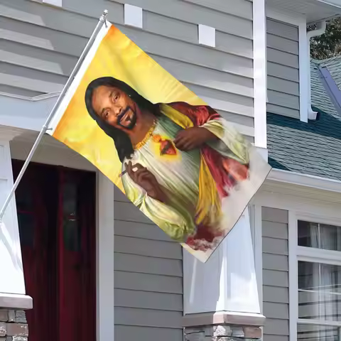 Saint Jesus Snoop Dogg Flag Outdoor Banner Polyester Decoration Vivid Color 2x3 3x5 4x6 5x8 FT Flags