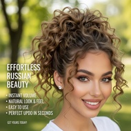 35 Cm Short Curly Hair Extensions In A Ponytail For Women A7a4