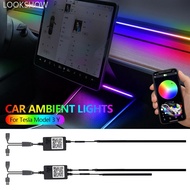 LOOKSHOW 110cm 30cm Car Ambient Lights USB APP Control Remote LED Interior RGB Symphony Atmosphere L