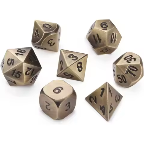New Metal Metal Dice Set D4 D6 D8 D10 D12 D20 Polyhedral Sharp Corner Dice Multicolor Table Games Ac