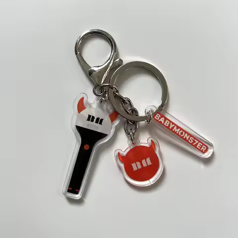 KPOP BABYMONSTER 3Pcs/Set Lightstick Keychain Creative Lightstick Car Keyring RUKA ASA AHYEON RAMI R