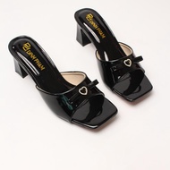 DT Women's sandals 5cm high, shiny leather, durable and beautiful, flattering