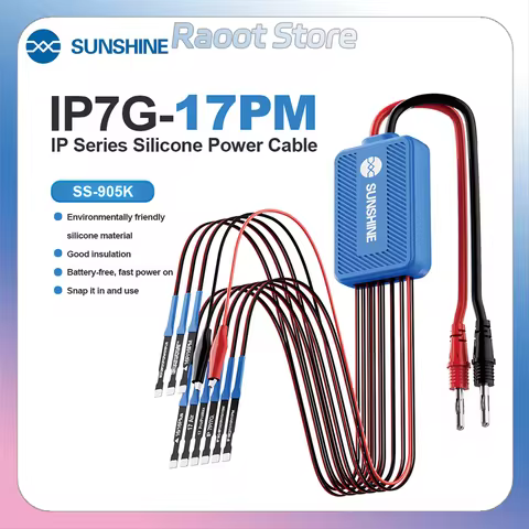 SUNSHINE SS905K Battery Free Power Cable for iPhone 6 to 16 Pro Max Logic Board Boot Wire Mobile Pho