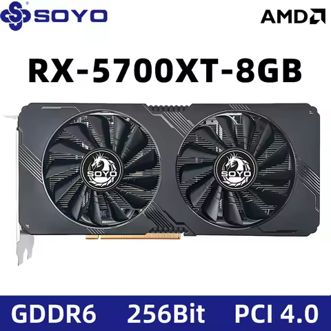 SOYO Original RX5700 XT 8GB Graphics Card GPU AMD Radeon RX5700XT 256Bit GDDR6 DP HDMI Video Cards F
