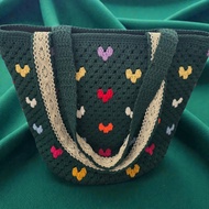 Handmade Crochet Heart Tote Bag (32 × 49 × 25 cm)