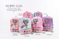 Tas Ransel Anak Sequin LED Import LOL Surprise
