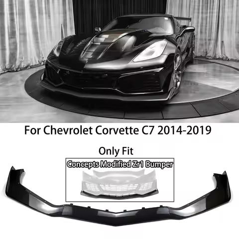 For Chevrolet Corvette C7 2014-2019 Concepts Modified Zr1 Front Bumper Lip Splitter Diffuser Spoiler