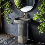 Pedestal Basin Sink M&Outdoor Integrated Wash Basin Floor-Standing Pedestal Basin Face Washing Basin