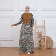 BAJU GAMIS BATIK 2024 MODEL BARU GAMIS BATIK MODERN TERBARU 2024 GAMIS BATIK PEKALONGAN WANITA MUSLI