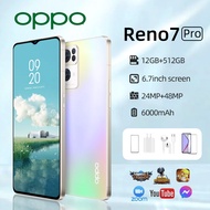 Jualan Panas Telefon OPPQ Reno7 Pro Telefon Android Asal 100% Telefon Pintar Baharu 12GB+512GB 6.7 Inci Telefon Permainan Telefon Pintar