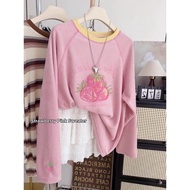 FLICBS | Oversized 300 Pound Strawberry Embroidery T-Shirt Winter