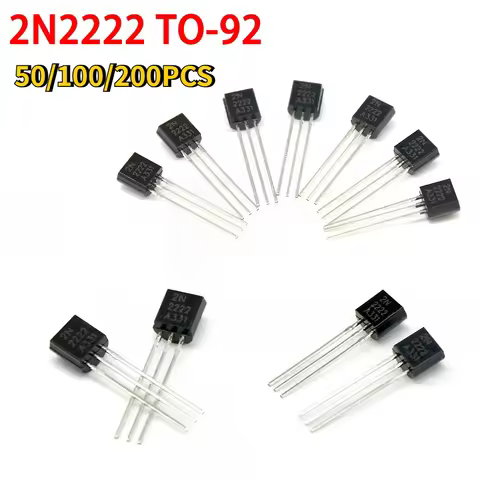 50-200pcs 2N2222 TO-92 Transistor Kit NPN 30V 800MA BJT Transistors for DIY Electronics & Circuit Pr