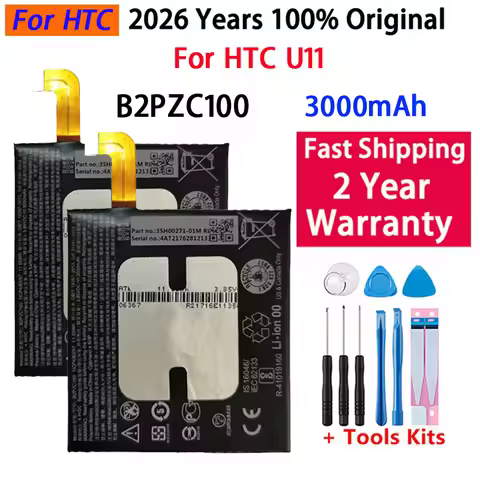 For 3.85V 3000mAh B2PZC100 Mobile Phone Battery for HTC U11 U-3U High-Performance Batteries