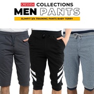 Cressida Collection 3/4 Slimfit Men's Baby Terry Training Pants 3/4 Pants Men