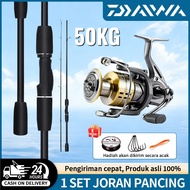 Set Gulungan Spinning DAIWA Kombo Joran Pancing - Joran Ultralight Pantai Jigging