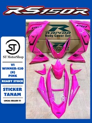 HONDA Rs-150r Rs150r V1V2 V3 Winner-150 (6) Pink COVER SET (Sticker Tanam Stripe Tanam) RAPIDO Cover