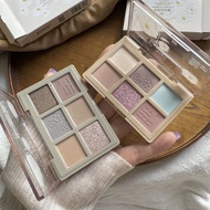 Cool Feel~XIXI Six-Color Eyeshadow Palette Pearly Fine Flash Earth Color Nude Makeup All-Match Water