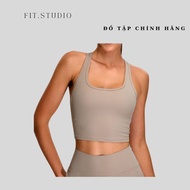 Fitstudio Women's Sports Bra U-Neck Yoga Gym Running, Removable Chest Pad, Cool 4-Way Stretch Materi