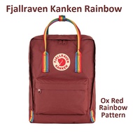 Fjallraven Kanken Rainbow Backpack -Ox Red/Rainbow Pattern