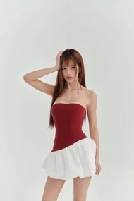 CURVF Giselle Bubble Dress เดรสทรงบอลลูนแต่งลูกไม้ มีกางเซงซับในตัว