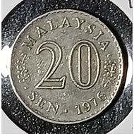 ( Syiling ) 20 Sen 1976 ( Well Used Condition ) Malaysia Parliament House