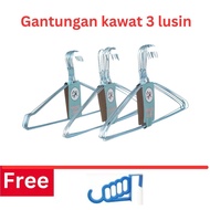 GANTUNGAN BP Hanger Stainless Steel Wire Clothes Hanger 30pcs + Hanger 5 holes 1 Pcs
