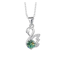 1 Carat DColor VVS1 Original Moissanite Swan Silver 925 SERTI GRA Necklace