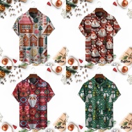 2025 New Christmas Shirt New Year Party Shirt Short Sleeves Full Sublimation Santa Claus Shirt Top f