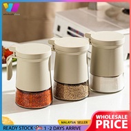 | Airtight Sealing Condiment Jar Flip Open Glass Seasoning Bottle Spices Herbs Salt Sugar Storage Co